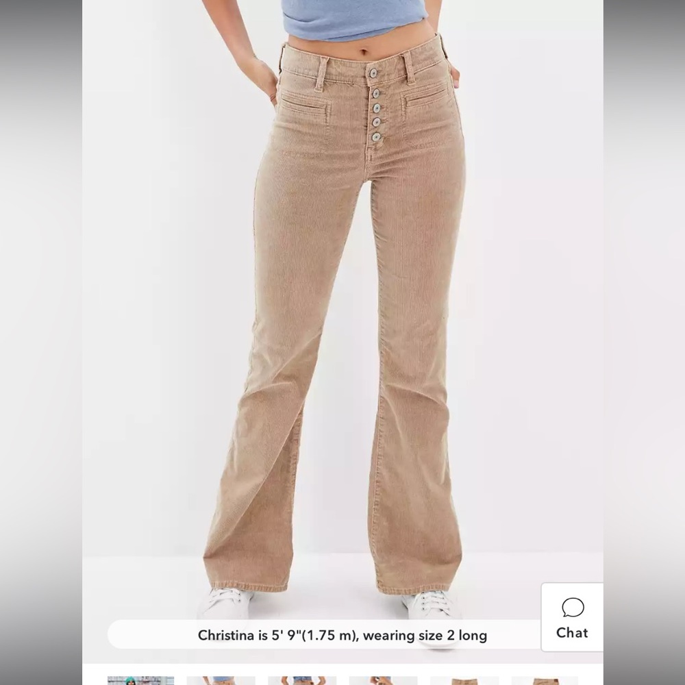 American Eagle Beige Corduroys Size 10